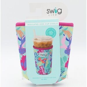 Swig Insulated Iced Cup Coolie Summer Floral Print for 22 - 28 oz Cups 628402